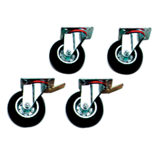 Kit 4 roues, 2 avec frein 6 & 10 GN 1/1