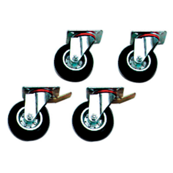 Kit de 4 roues (2 avec freins)
