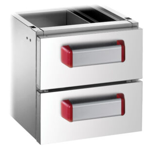 Ensemble 2 tiroirs GN 2/1 (h.100 mm)