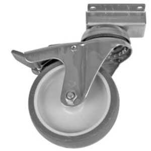Roue inox avec frein, Ø 125 mm (1 pièce).